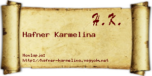 Hafner Karmelina névjegykártya